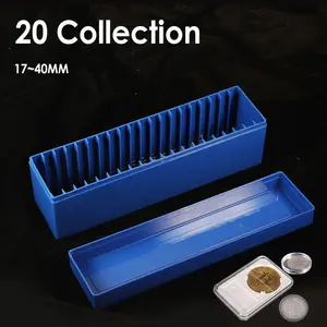 Square Plastic 20-Slot Graded Coin Slab Storage Box - Compatible with PCGS, NGC, PCCB, PMG Holders