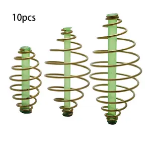 10Pcs Carp Fishing Inline Method Spring Feeder Coarse Bait Cages Terminal Tackle Fishing Gear Accessories Method Feeder Artificial Carp Lures Accessories