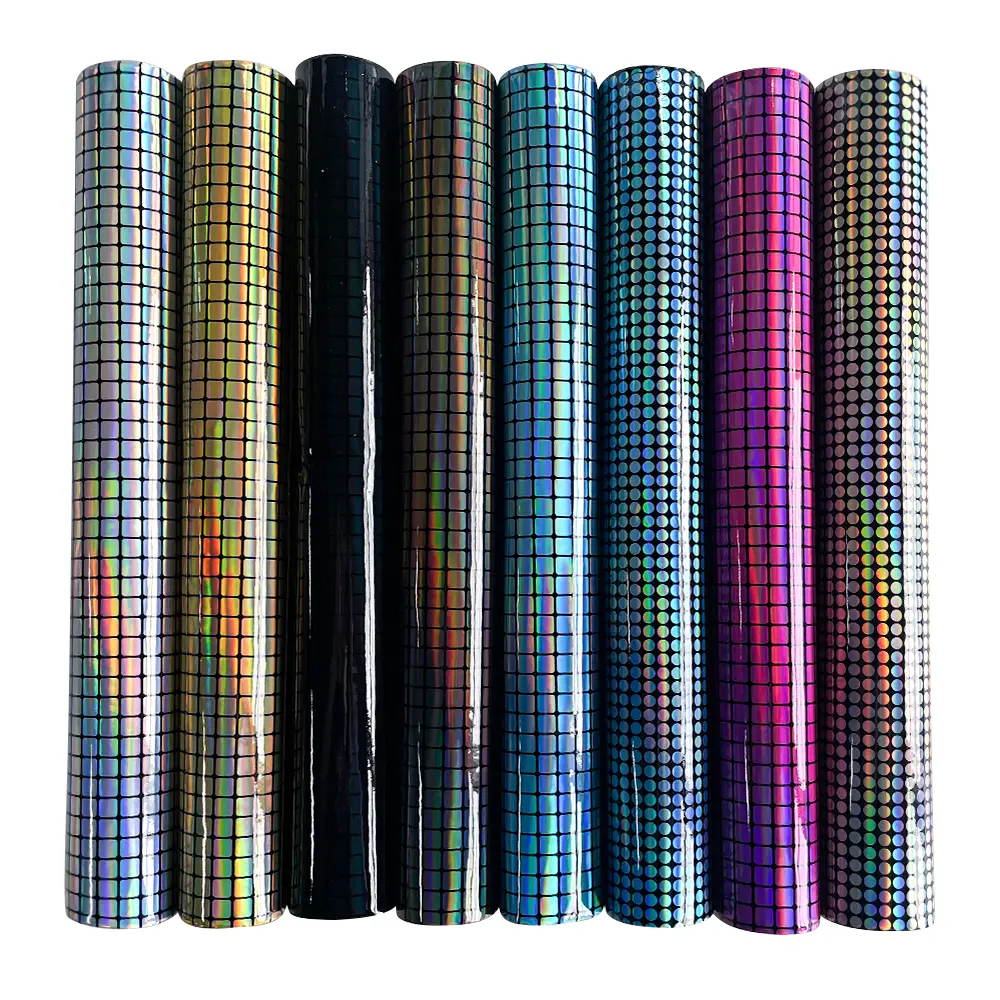 Holographic laser positive PU artificial leather roll 53 x 11.8 inches, used for DIY crafts earrings card bow jewelry making
