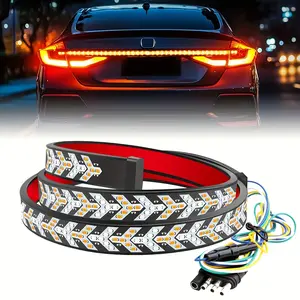 “Fishbone” tailgate light bar/strip: brake, running, sequential turn signal, strobe; suitable for trucks, pickups, trailers, SUVs, RVs, vans, and cars; tailgate light bar/strip lighting effects amber bright led arrow