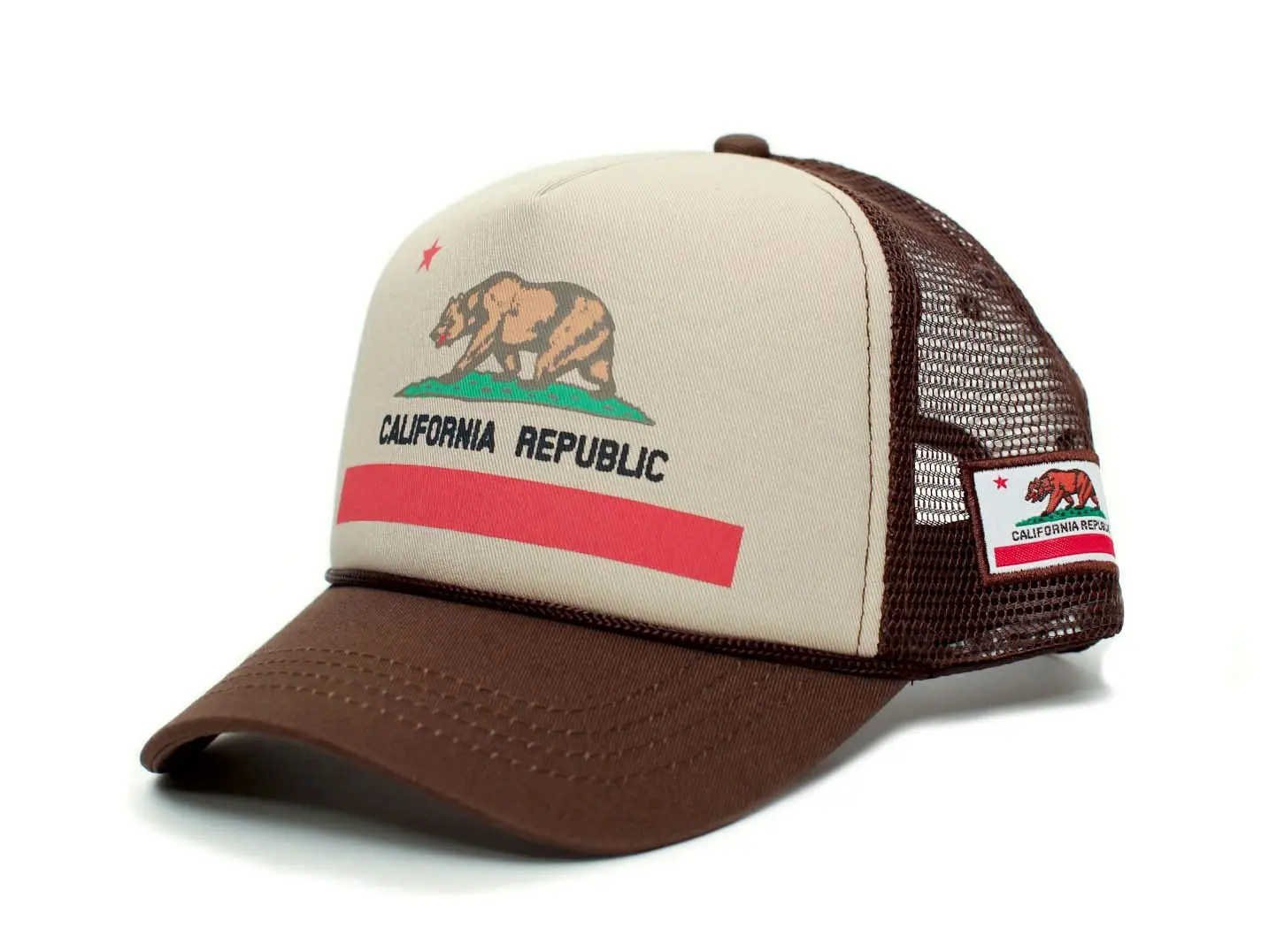 Custom California Republic State Flag Cali Unisex-Adult Trucker Hat Multi Colors