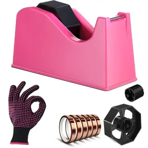 A set of 9 Sublimation Heat Tape Dispenser Set Heat Resistant Gloves with Silicone Bumps Heat Tape Weighted Desktop Tape Dispenser Heat Transfer (Rose Red) - Home Improvement.