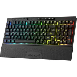 Redragon K515 PRO Shiva RGB Wireless Membrane Gaming Keyboard, 98 Keys Mechanical-Feel Keyboard w/Smooth Linear Switch, On-Board Macro & Multimedia Keys, Detachable Wrist Rest, Software Supported