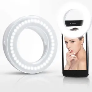 Rechargeable Selfie Ring Light Clip-on with 40 LED for Smart Phone Photography and Video