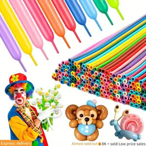 100PCS 260 Long Twist Balloons,Mixed color Long Balloons DIY Animal Modeling Balloon Thickening Latex Twisting Balloons for tying balloons garland and Birthday Wedding Christmas Festival Party Decoration Balloon Party Supplies