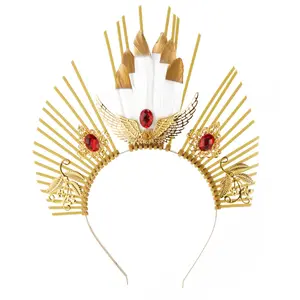 Lolita Crown Headband Halo Crown Headband for Women Baroque Tiara Crown