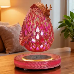 3D Printed Dragon Eggs, Magnetic Levitating Lamp with Mystery Dragon Egg for Easter Basket Stuffers and Essentials, Unique Easter Toys & Decor, Surprise Funny Gifts for Kids, Articulated Dragon Fidget Toys for Adults, Executive Desk Toys Office Room Décor