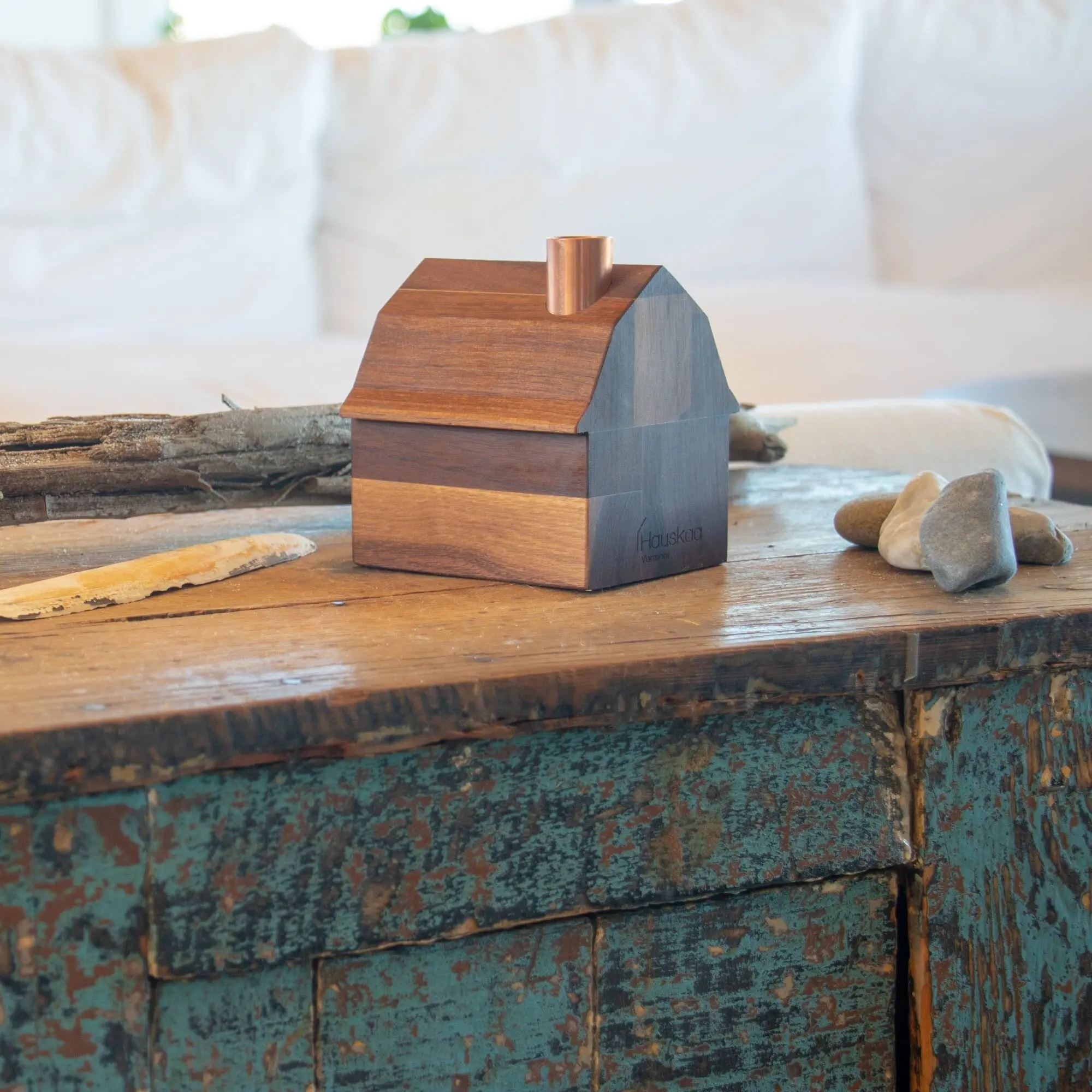Little Wooden Barn - Dutch Gambrel Handmade in Vermont ftom Upcycled Walnut Wood