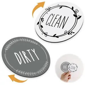 LMMAKE 1Pc Dishwasher Magnet Clean/Dirty Sign Double-Sided Magnetic Mark for Home & Office Fits Metal Dish-Washing Machines Washing Machines Refrigerators & Most Kitchen Appliances Easy to Flip Strong Magnetism Keeps Appliance Status Visible
