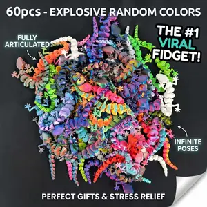3D Printed Wall Lizard Figurines (60 Colorful Varieties) - 3D Printed Stuff, Funky & Oddities Home Decor, Animal Decorative Figurines, Collectible Style Compact Home Accessory, Stress-Relieving Festival Gift for Sons, Fathers (Halloween, Christmas)