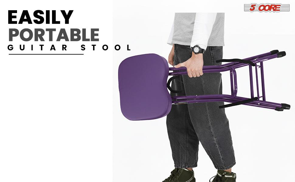 5Core Guitar Stool 3.15" Padded Chair Foldable Heavy Duty Music Seat Built in Foot Rest Guitar Stand 5Core Guitar Stool 3.15" Padded Chair Foldable Heavy Duty Music Seat Built in Foot Rest Guitar Stand
