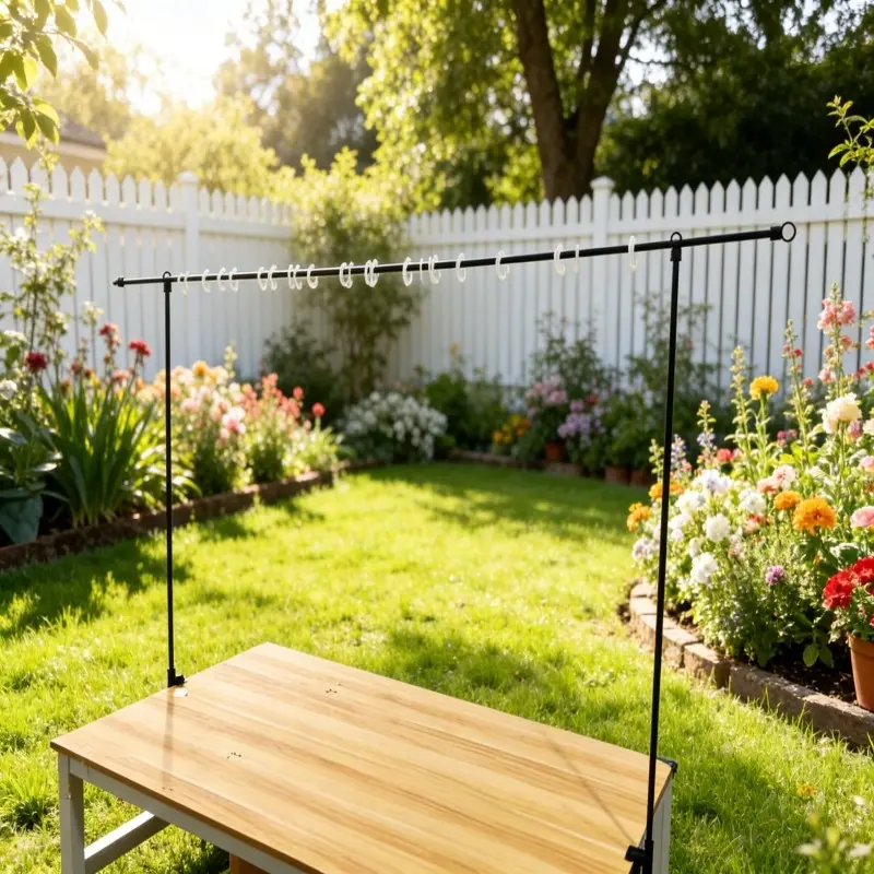Adjustable Table Frame - Heavy-Duty Iron Structure, Extendable from 2.6 Feet to 8.5 Feet - Ideal for Garden, Wedding, Birthday, Halloween and Christmas Decorations - No Power Required, Perfect for Party Events & Home Decor DIY Enthusiasts DM360-3728