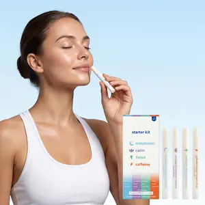 Multi-Functional 4-in-1 Nasal Inhaler Stick Kit | 4 Sticks/Box, Smokeless Mint Aroma | Calm, Focus Support with Melatonin & Caffeine, Respiratory Health & Fresh Breath