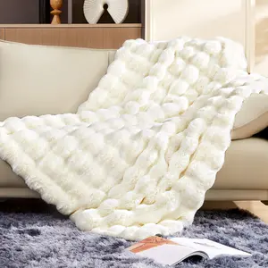 【Deals For You!】1 count,Touchat Luxury 1000GSM Faux Fur Throw Blanket, Super Heavy Warm Cozy Grey Blankets for Couch Bed Sofa, Ruched Plush Fuzzy Elegant Soft Reversible Blanket for Living Room Bedroom blankets Decor Interior Styles