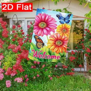 Spring Daisy Butterfly Decorative Flag, Double-Sided Garden Yard Lawn Ornament, Outdoor Home Décor Accessory, Perfect Gift Idea