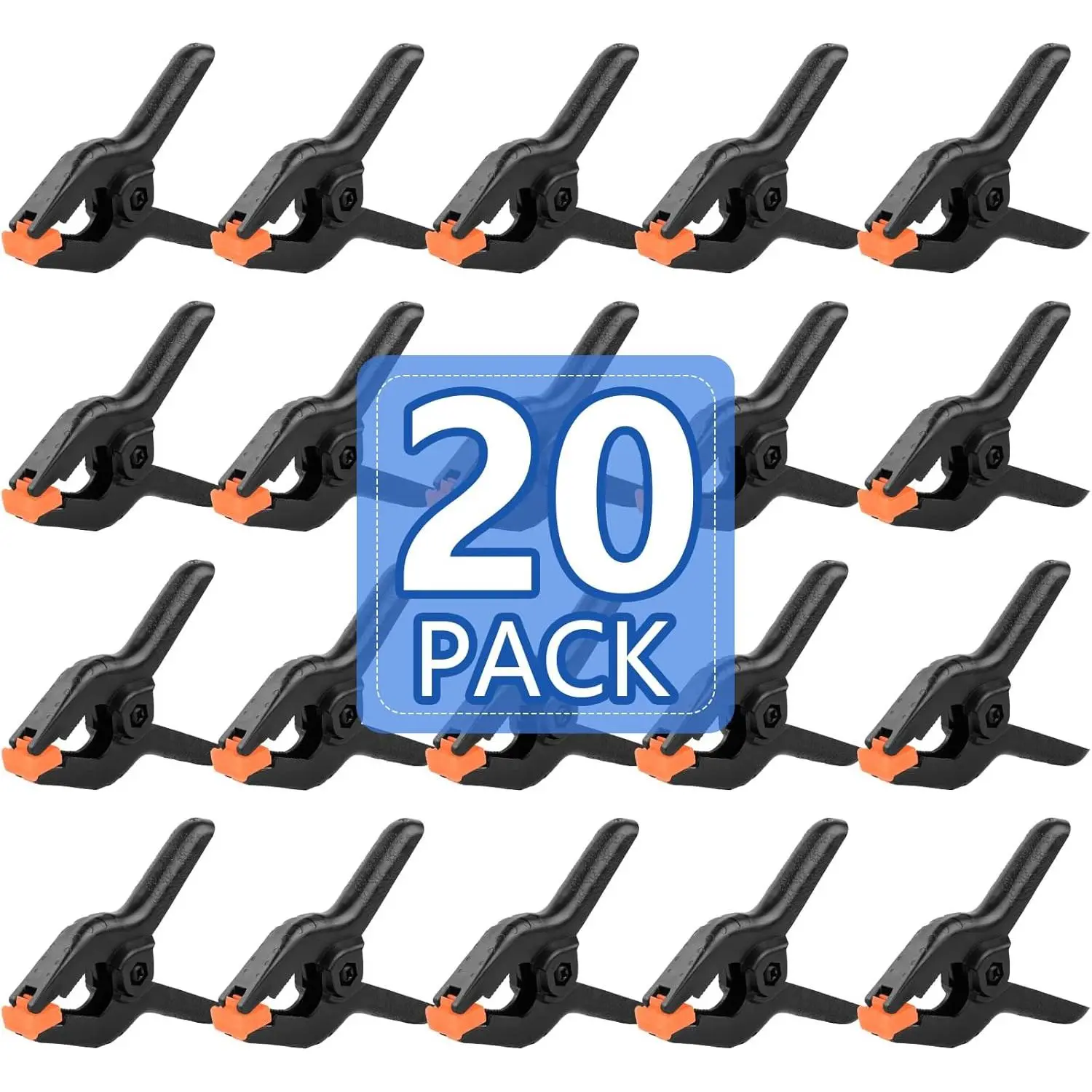 20 Pack 4.5 inch Plastic Spring Clamps, Black Heavy Duty Clips, Backdrop Clips, Woodworking Clamps, Plastic Clamps for Crafts, Backdrop Stand, Woodworking, Photography
