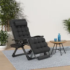 Slendor Oversized Zero Gravity Chair, 33In Lounge Chair w/Removable Cushion & Headrest,  Recliner for Indoor Outdoor campchair lawn chair Adjustable