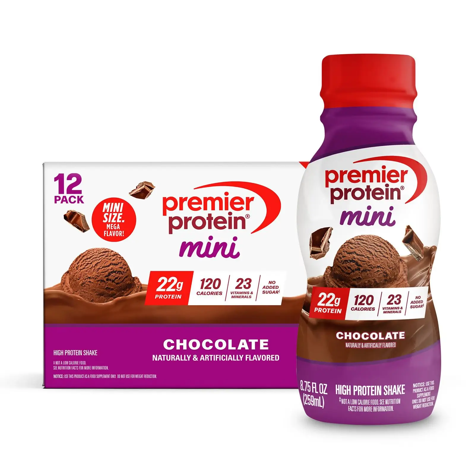 Premier Protein Mini Protein Shakes, Chocolate, 8.75 fl. oz., 12 pk. Premier Protein Mini Protein Shakes, Chocolate, 8.75 fl. oz., 12 pk.