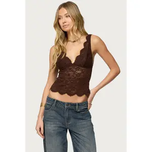 Araura Lace Velvet Floral Top Araura Lace Velvet Floral Top