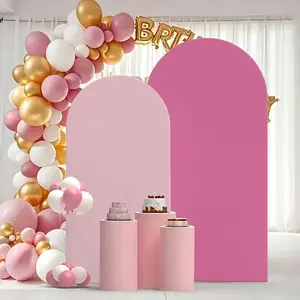 Double Color Arch Stand Cover for Weddings Birthdays Festivals, Pure Color Polyester Elastic Backdrop Prop, Indoor Backdrops, Party Decoration Supplies (no Shelf Balloon)