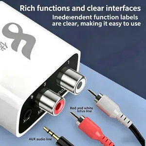 Bluetooth-compatible Audio Receiver 5.0, Wireless Stereo Sound, Auto Reconnect, Dual Output, Plug-And-Play, Us Plug, New Model Ys-06