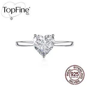 Engagement Rings 925 Sterling Silvery 2.44-2.63g Romantic Love Heart Design Shiny White Synthetic Zirconia Inlaid Hypoallergenic Wedding Bands Finger Jewelry Classic Style for Brides Banquet Party Accessories