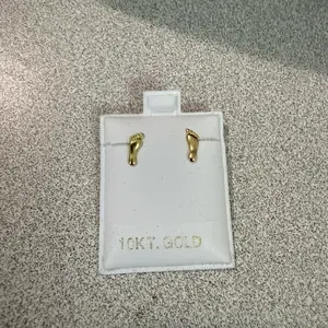 10K Gold Baby Foot Stud Earrings – Small Footprint Earrings