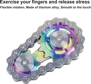 Cool Bike Chain Fidget Spinner – Pocket-Sized Metal Desk Toy for Stress Relief, Focus & Hand Activity