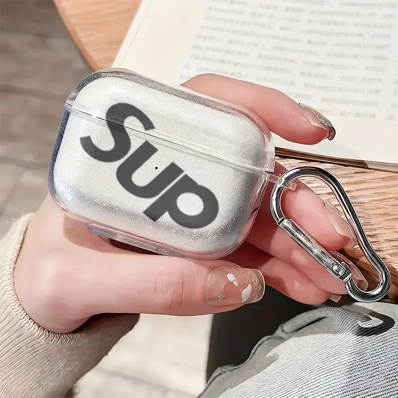 TPU AirPods Case with Street Trend Font Vintage Slang Text - Wireless Charging Compatible, Shockproof, Dustproof Armor, Drop-Proof, Anti-Drop Protection, Perfect Fit & Easy Access for AirPods 1/2/3/4, Ideal Gift for Tech Fashion Heads