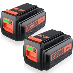 2Pack 4.0Ah 40Volt LBXR36 Battery Replacement for Black and Decker 40v Lithium Battery LBXR36 LBXR2036 LST540 LCS1240 LBX1540 LST136W
