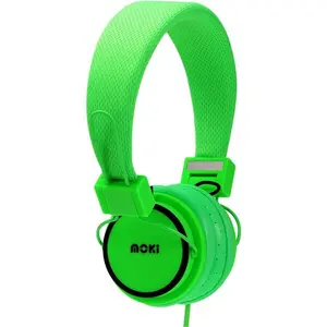 212 MAIN Moki Hyper Closed-Back Headset, Green Electronic Headphone with 3.5 mm Jack, Cable Plug Audio Accessory