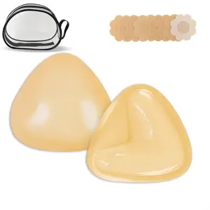 Triangle Cup Self-Adhesive Bra Pads, Small Chest Enhancer, Push-Up Seamless Bikini Bra, Thick Silicone V-Shaped Adhesive Bras