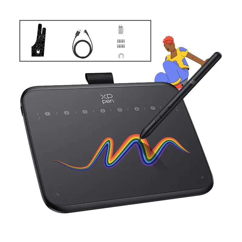 #artfight XPPen Deco 640 Graphics Drawing Tablet Beginners Tablet Support OSU Game 16384 Pressure Levels 60° Tilt compatible with Windows/Android Phone/ChromeOS/Linux for studying 3D Print Document Signing Illustration
