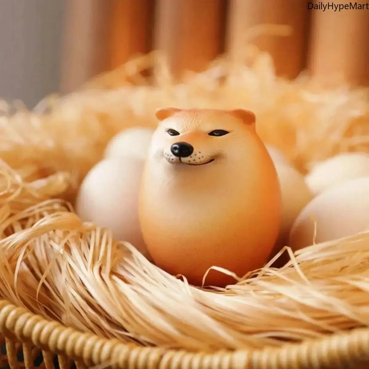 PVC Cute Shiba Inu Egg-Shaped Desk Sculpture a1 - Collectible Ornament, Decoration Figure, Figurines & Miniatures, Squishies Toys, Shelf/Home Office Decor, Ideal Gift for Dog Lovers, Desktop Ornaments, Home Decor Statue, Room Decor