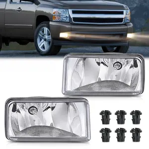 Nilight Fog Lights Assembly Compatible with 2007 2008 2009 2010 2011 2012 2013 2014 2015 Chevrolet Silverado Avalanche Tahoe Suburban GMC Sierra Yukon Cadillac Escalade Clear Lens Car Car Accessories