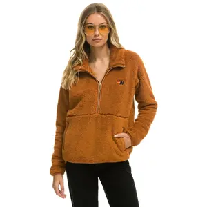 TEDDY UNISEX HALF ZIP JACKET - WHISKEY