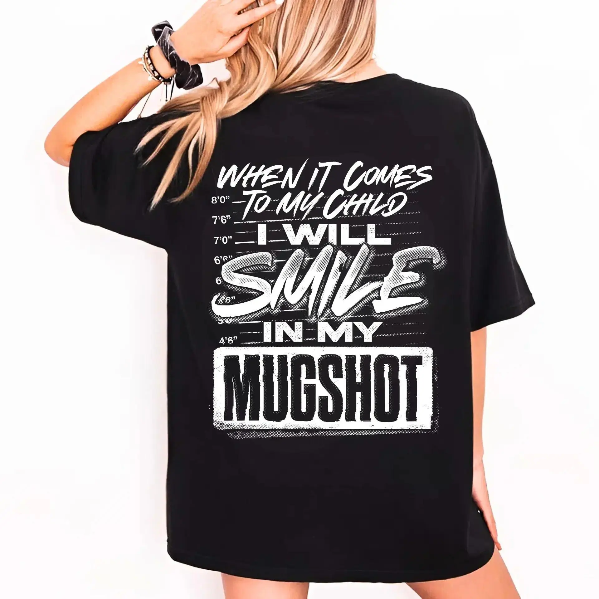 Women's Oversized Graphic Tee Funny Mom Sarcastic Sayings T-Shirt Loose Fit Cotton Top Protective Motherhood Shirt Casual Streetwear Outfit Comfortable Breathable Short Sleeve Crewneck Gift for New Moms