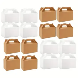 Kraft Paper Cake Box, 12pcs/set Bakery Box with Clear Window, Bakery Packaging Box for Cake Chocolates Cookies Pie Pastries