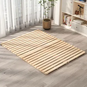 Lilypelle Foldable Solid Pine Wood Tatami Bed Frame, Japanese Tatami Bed Frame Slatted Bed, Beds Plate for Japanese Floor Futon Mattress, Guest Tatami Mat Floor Sleep Bedding