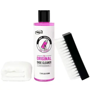 Fabric cleaner for sports shoes, Sneaker Stain Remover, shoe cleaning kit includes 7.76 ounces (approximately 220ml) of shoe cleaner, brush, fiber towel, suitable for white sports shoes, canvas shoes, mesh fabric shoes, casual shoes, etc