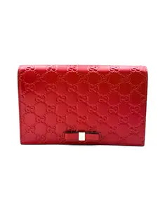 Pre-owned GUCCI Leather Crossbody Bags Pre owend Small WOC in Red