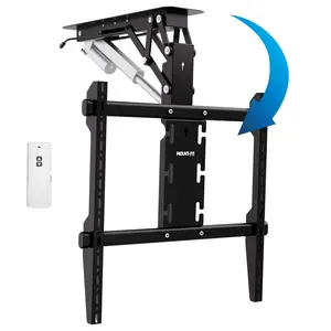 Mount-It! Electric Flip Down Ceiling TV Mount For TV's 50" - 90" Large Motorized Flat or Pitched Ceiling VESA Mount, Holds up to 88lbs, Remote Control, Black