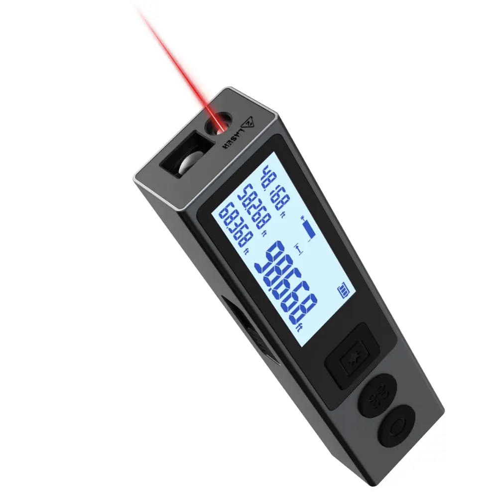 MILESEEY  M120 Pro Laser Measure – 98Ft Range, Rechargeable, Mini Portable Laser Distance Meter with Backlit Display, Pythagorean Mode – Measures Distance, Area, Volume – Ideal for Home Improvement, Construction, DIY