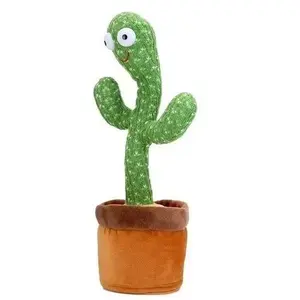 Kids Interactive Dancing Cactus Plush - Repeat Talk, Sing & Glow Toy