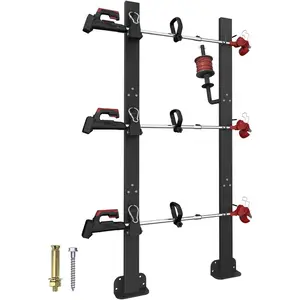 3 Place Weed Eater Rack for Open Trailer, Weedeater Rack with Lockable Hasp Mount on Landscape Trailer , Enclosed Trimmer Rack Carrier with Trim Line Holder for Yard Lawn Tools Equipment