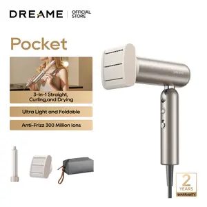 DREAME Pocket Styling High Speed Hair Dryer Folding Travel Quick Dry Home Curly Hair Negative Ion Hair Dryer Blowdryer Hairdryer Fast Drying