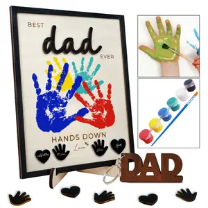 10" Gifts for Dad from Kids Custom fathers day Best Dad Ever gifts Hands down sign - Personalized Fathers Day Dads Gift from kids daughter son, First fathers day Daddy gift for new dad / Birthday