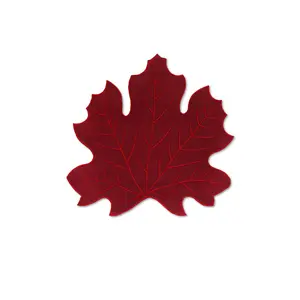 Chefanie Burgundy Leaf Placemat in Burgundy