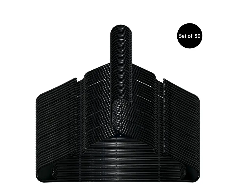 Lightweight Yet Durable Black Plastic Hangers Set of 50 for Organizing Any Wardrobe