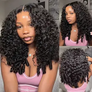 ISEE HAIR Wear Go M-Cap 9x6 Burmese Curly Highlight Brown & Natural Black Glueless Wig Pre-Cut Lace Front & Pre-Plucked Hairline Human Hair Wigs With Drawstring Cap Beginner Friendly Vacation Hair ,summerhairstyles#SummerWins #DealsForYouDays